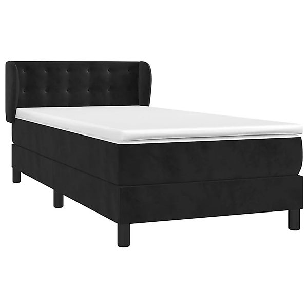 vidaXL Boxspringbett mit Matratze Schwarz 90x200 cm Samt 3127711 günstig online kaufen