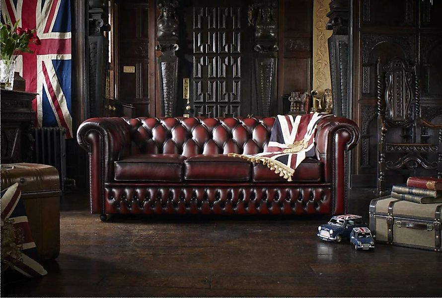 Xlmoebel Sofa NEUES 3-SITZER Kunstleder-SOFA von CHESTERFIELD - Leder-Couch günstig online kaufen