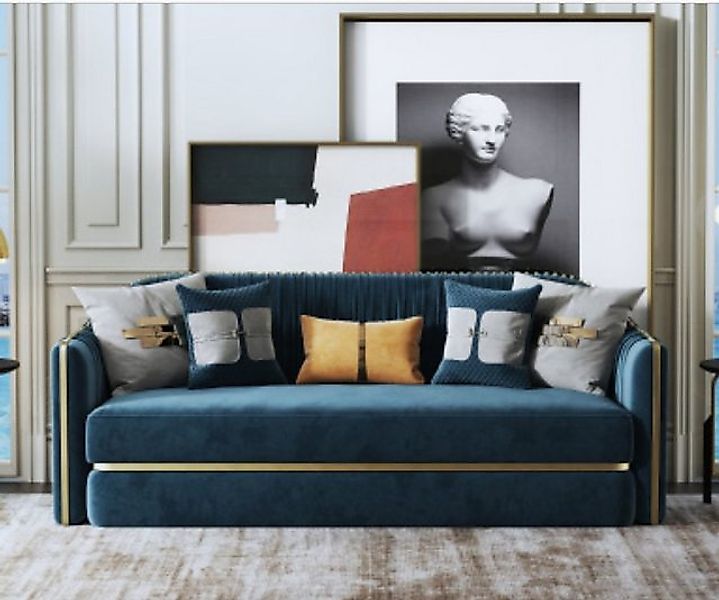 JVmoebel Sofa Designer Blaues Sofa Moderne Couch Stoffsofa Luxus Design Neu günstig online kaufen