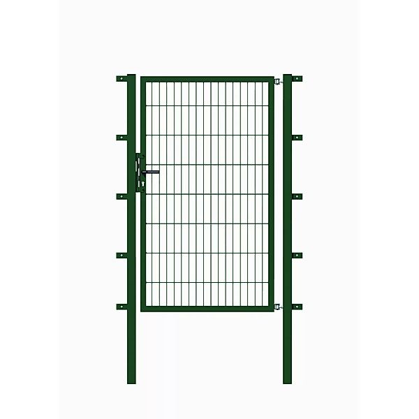 Metallzaun Einzeltor für Doppelstabmatte Grün z. Einbetonieren 100 cm x 125 günstig online kaufen