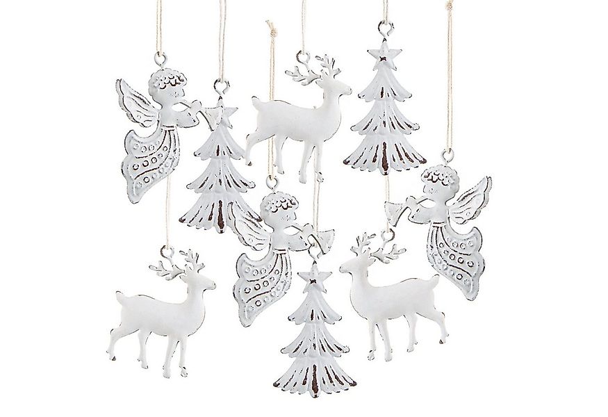 Logbuch-Verlag Dekofigur 9 Metall Weihnachtsanhänger Baum, Hirsch und Engel günstig online kaufen