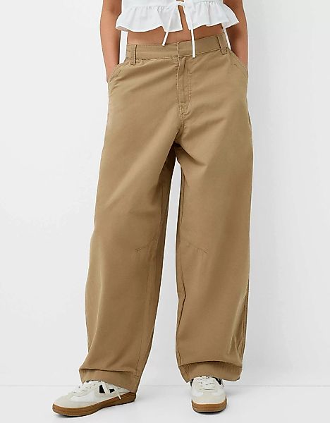 Bershka Balloon-Hose Aus Baumwolle Damen 34 Camel günstig online kaufen