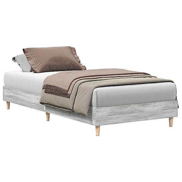 vidaXL Bett Bettgestell 90x200 cm Grau Sonoma Holzwerkstoff (1-tlg) günstig online kaufen