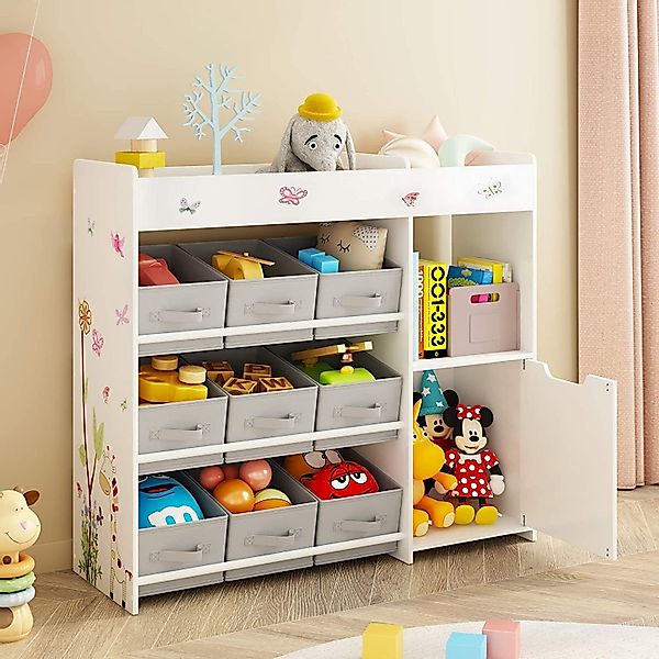 HOMECHO Spielzeugtruhe, Kinderregal mit 9 Stoffschubladen, günstig online kaufen
