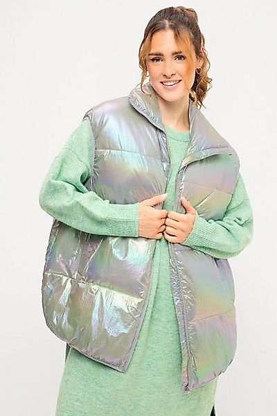 Studio Untold Steppweste Steppweste oversized Holografic-Look Stehkragen günstig online kaufen