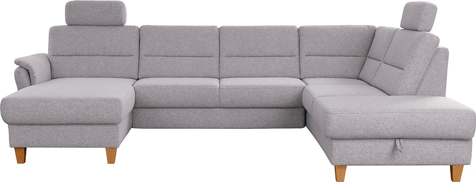 Home affaire Wohnlandschaft »Palmera U-Form«, Federkern, wahlweise mit Bett günstig online kaufen