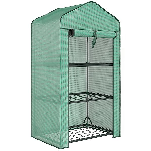 Outsunny Garten-Gewächshaus mit 3 Ablagen, Balkon-Gewächshaus, verstärkte P günstig online kaufen