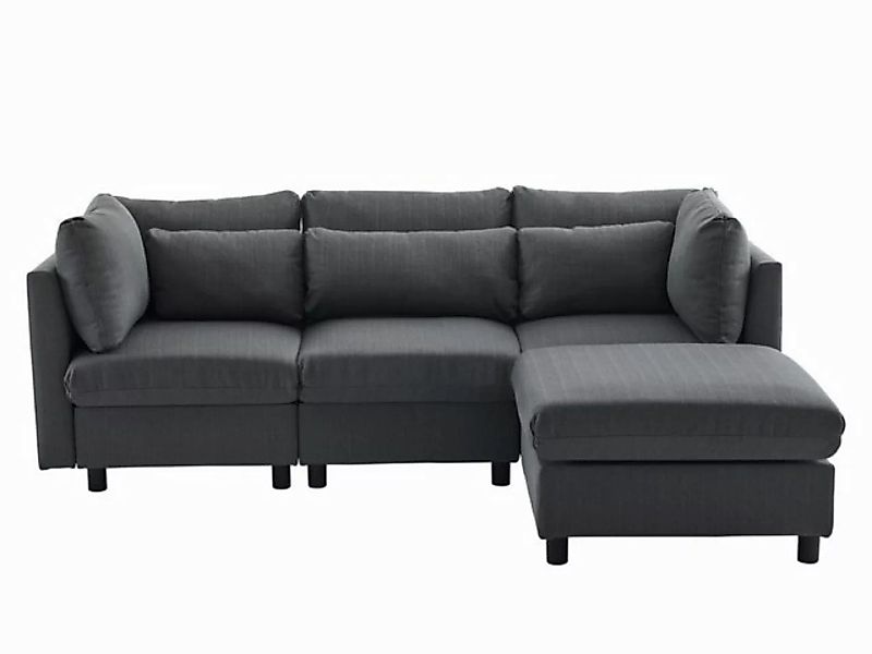 SeedWave Sofa L-förmiges 3-Sitzer-Sofa mit abnehmbare Fußhocker und Lendenk günstig online kaufen