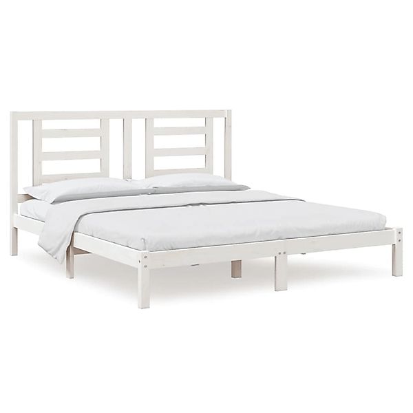 vidaXL Massivholzbett Weiß 180x200 cm 6FT Super King Size1156803 günstig online kaufen