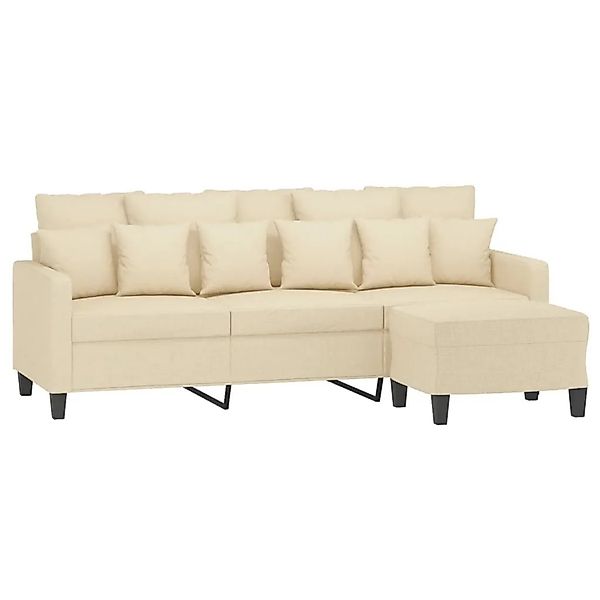 vidaXL 3-Sitzer-Sofa mit Hocker Creme 180 cm Stoff 3201091 günstig online kaufen