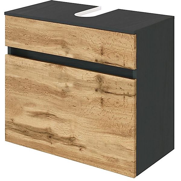 Held Möbel Waschbeckenunterschrank Bari 60 cm Wotaneiche-Graphitgrau günstig online kaufen