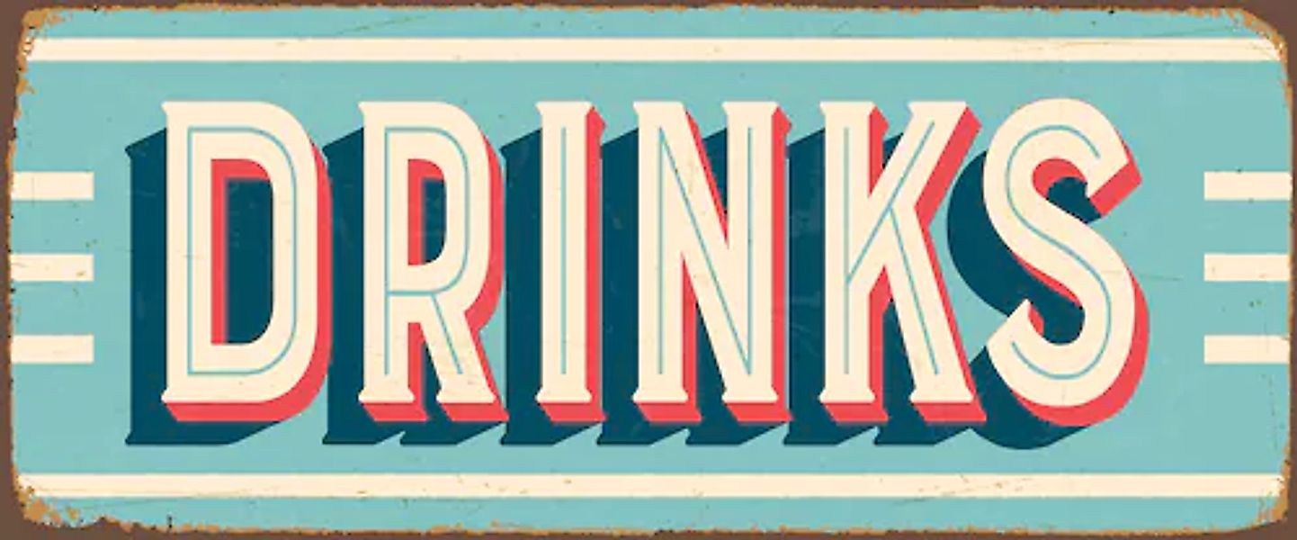 queence Metallbild »DRINKS« Sprüche & Texte Schriftzug, Stahlschilder günstig online kaufen