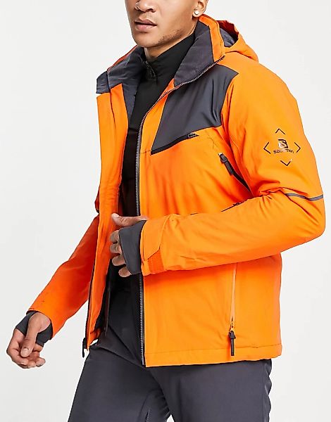 Salomon – Brilliant – Wattierte Jacke in Orange günstig online kaufen