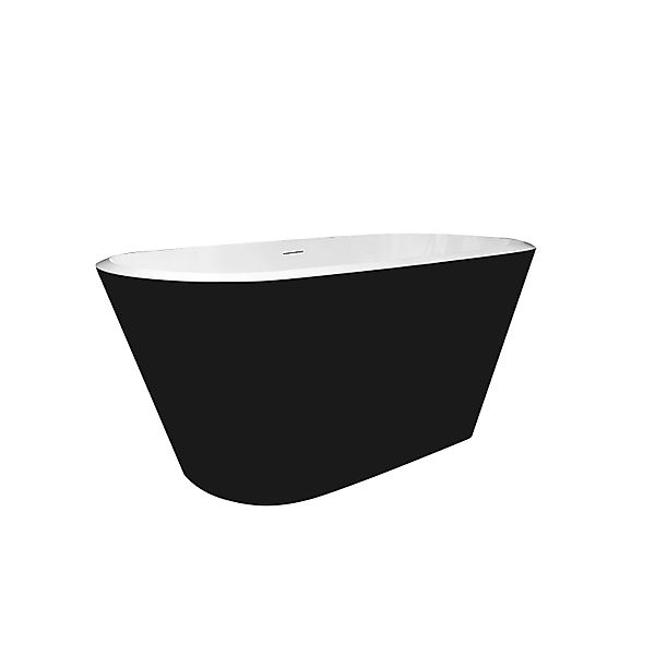 AICA Freistehende Badewanne 150x72cm Schwarz Matt Acrylwannen Badewannen Ko günstig online kaufen