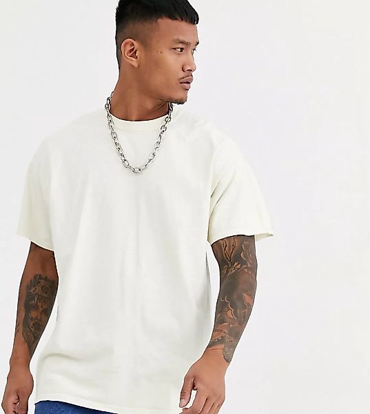 Reclaimed Vintage Inspired – Weißes Oversize-T-Shirt-Grün günstig online kaufen