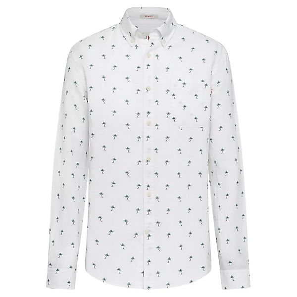 Hackett Cotton Linen Palm Tree Langarm Hemd L White günstig online kaufen