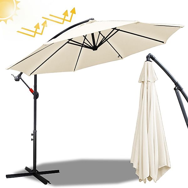 Clanmacy Sonnenschirm Sonnenschirm Ampelschirm,UV-Schutz,Eisen mit Ständer, günstig online kaufen