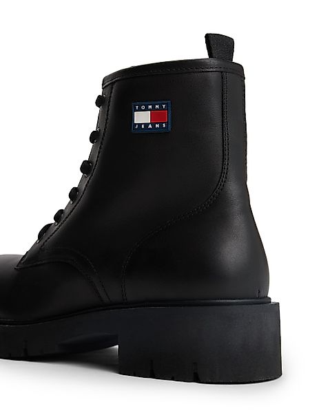 Tommy Jeans Schnürboots "TJW LACE UP LEATHER BOOT", Blockabsatz, Schnürstie günstig online kaufen