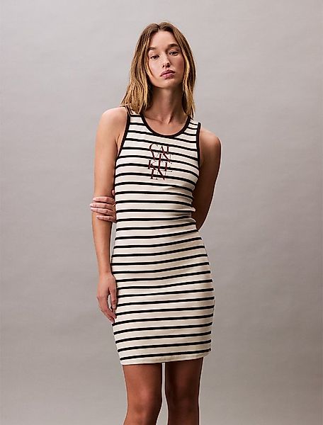 Calvin Klein Jeans Jerseykleid COTTON RIB STRIPE SL DRESS Mit tiefem Rundha günstig online kaufen