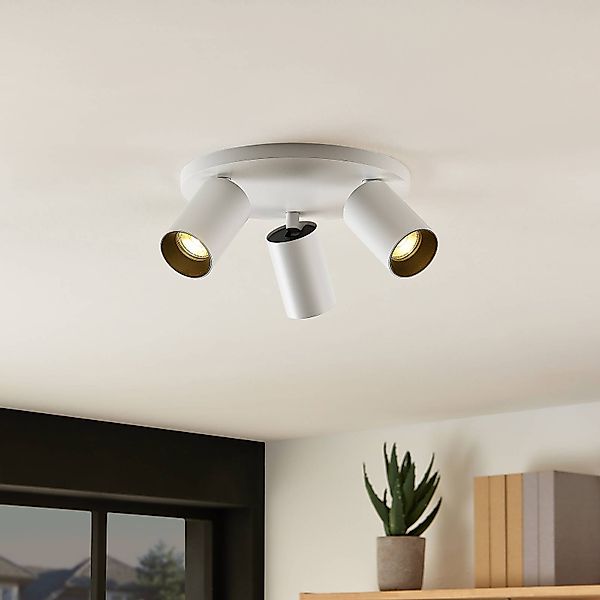 Arcchio Strahler Brinja, weiß, rund, Ø 6 cm, 3-flg., GU10 günstig online kaufen