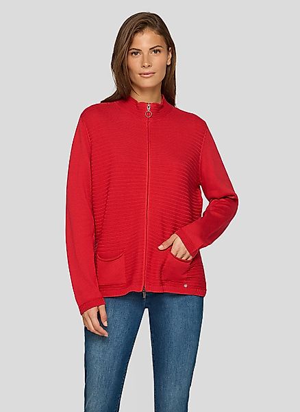 Rabe Strickjacke mit Reißverschluss und Stehkragen günstig online kaufen