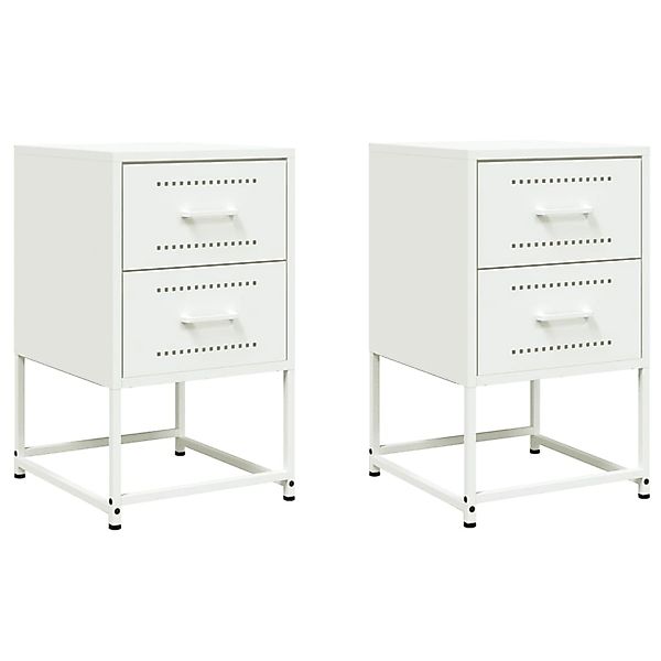 vidaXL Nachttische 2 Stk, Weiß 36x39x60,5 cm Stahl 846469 günstig online kaufen
