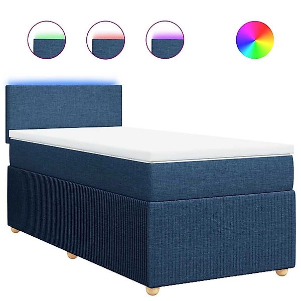 vidaXL Boxspringbett mit Matratze Blau 100x200 cm Stoff 3289666 günstig online kaufen