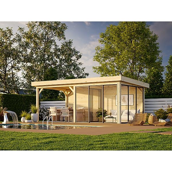 Palmako Pavillon Lenna Set 706 Slide Plus 588 x 300 cm Lackiert Weiß FSC® günstig online kaufen
