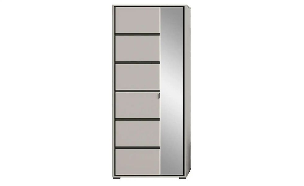 xonox.home Garderobenschrank Grau Softclose Melamin 65x196x37 günstig online kaufen