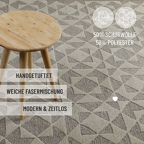 Wecon home Teppich »Downtown«, rechteckig, 10 mm Höhe, handgefertigt, pfleg günstig online kaufen