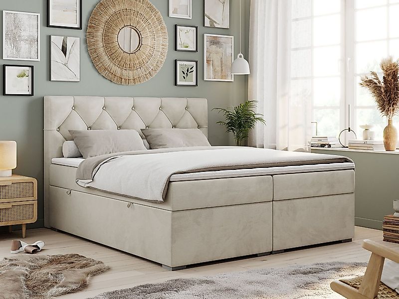 MKS MÖBEL Boxspringbett ALDA (Set, Packung, T30-Schaum, zwei Bettkästen, ge günstig online kaufen
