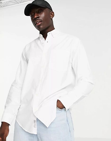 Pull&Bear – Oxford-Hemd in Weiß günstig online kaufen
