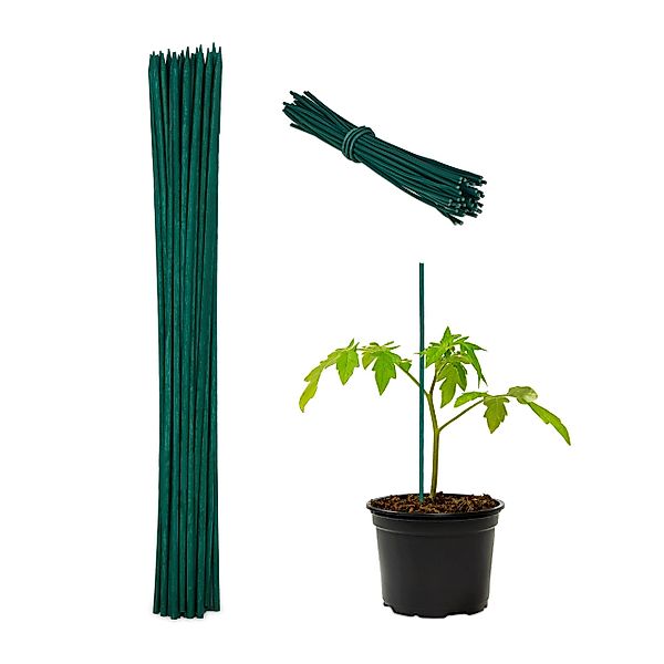 relaxdays Rankhilfe Grüne Pflanzstäbe 30 cm günstig online kaufen