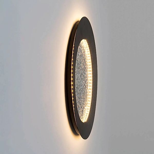 LED-Wandleuchte Plenilunio, braun-schwarz/silber, 60 cm günstig online kaufen