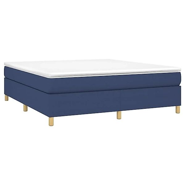 vidaXL Boxspringbett mit Matratze Blau 160x200 cm Stoff 3144536 günstig online kaufen