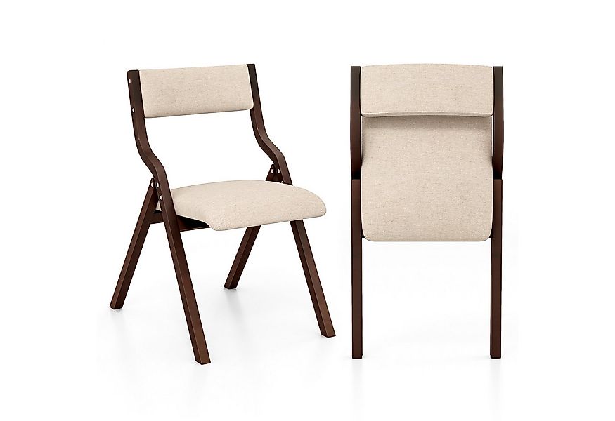 COSTWAY Klappstuhl (2er Set), Esszimmerstuhl klappbar, gepolstert Massivhol günstig online kaufen