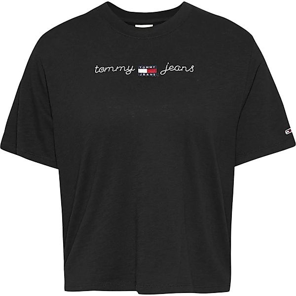 Tommy Jeans Bxy Crop Homespun Linear Kurzärmeliges T-shirt XS Black günstig online kaufen