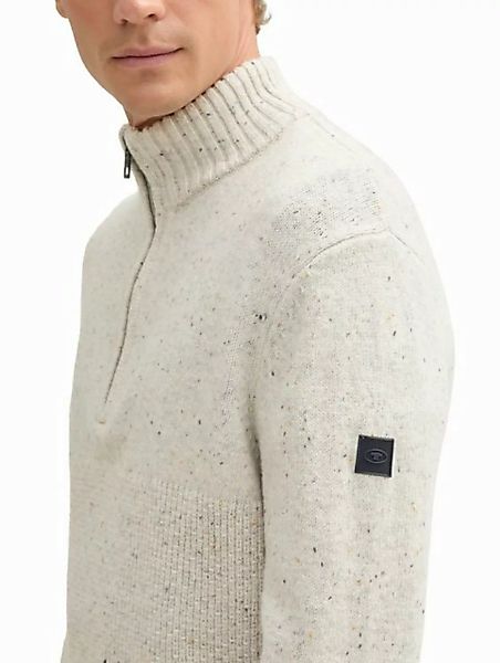 TOM TAILOR Rundhalspullover Troyer Pullover mit Strukturmix günstig online kaufen