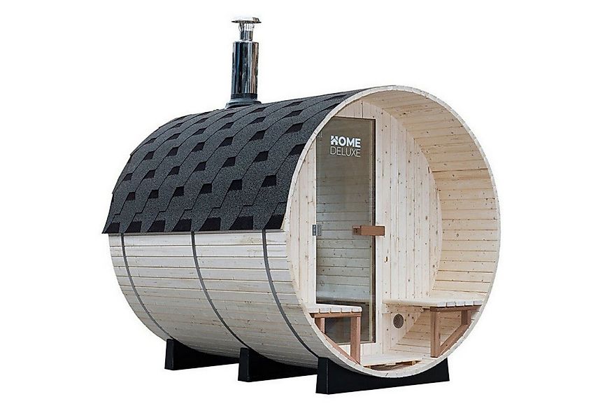 DEKO VERTRIEB BAYERN Sauna XXL Luxus Outdoor Fasssauna 210x240 SET Sauna in günstig online kaufen