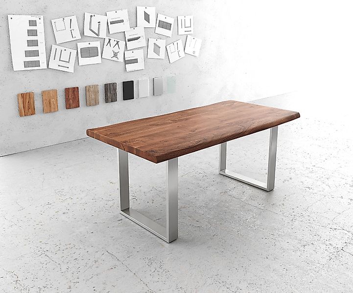 DELIFE Esstisch Edge, Akazie Braun 180x90 günstig online kaufen