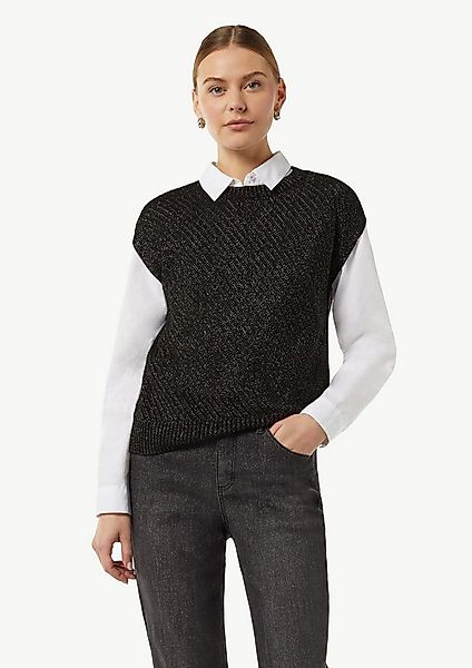 comma Rundhalspullover Strickpullunder Strickpullunder mit Ajourmuster und günstig online kaufen