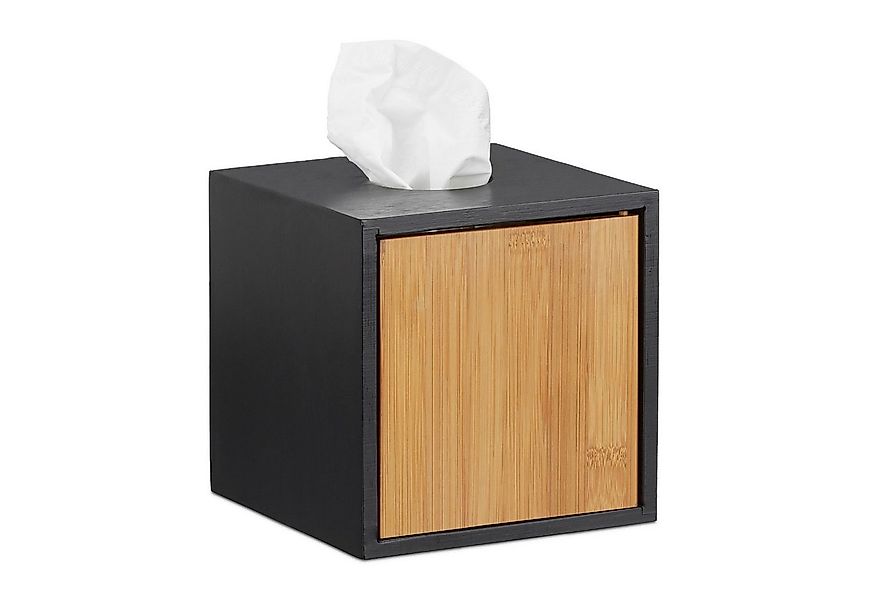 relaxdays Kosmetikbox Kosmetiktücherbox schwarz günstig online kaufen