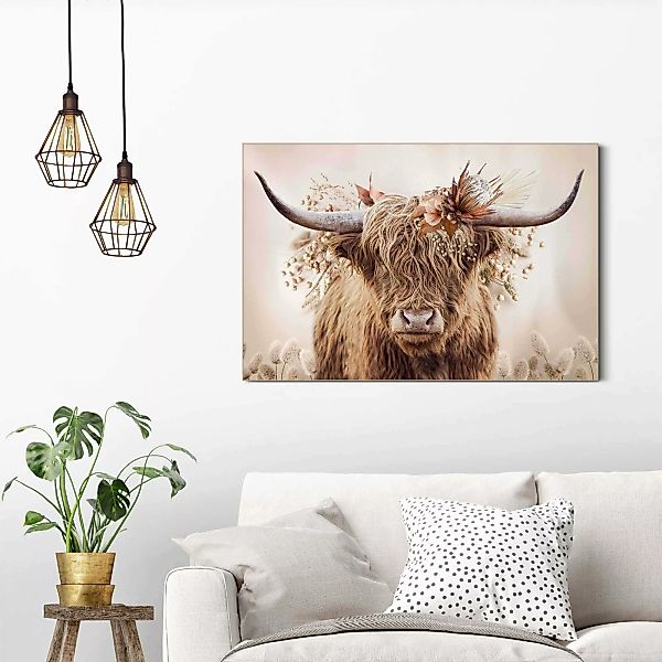 Reinders! Wandbild »Highlander in Blumen« günstig online kaufen