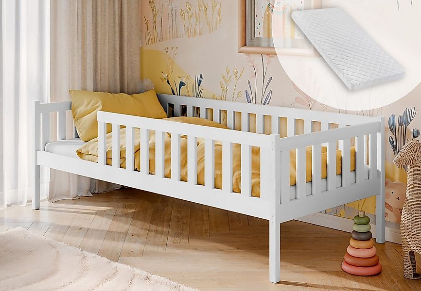 Kids Collective Kinderbett mit Rausfallschutz, Lattenrost und optionaler Ma günstig online kaufen