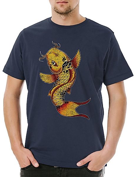 Urban Backwoods Print-Shirt Koi Herren T-Shirt Asian Tattoo Art Artist Karp günstig online kaufen