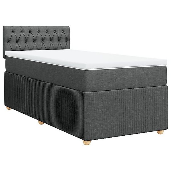 vidaXL Bettgestell Boxspringbett mit Matratze Dunkelgrau 90x200 cm Stoff Be günstig online kaufen