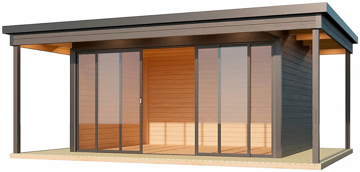 LASITA MAJA Gartenhaus "DOMEO 4 LOGGIA CARBONGRAU/ANTHRAZIT - NEU" Fundamen günstig online kaufen