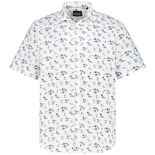 North Freizeithemd mit Allover-Muster Farbe weiß Größe: 7XL günstig online kaufen