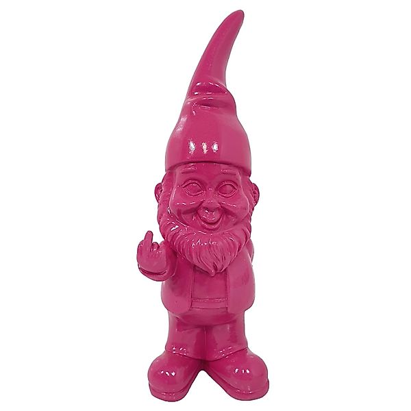 Deko-Figur Zwerg mit Stinkefinger 58 cm Magenta günstig online kaufen