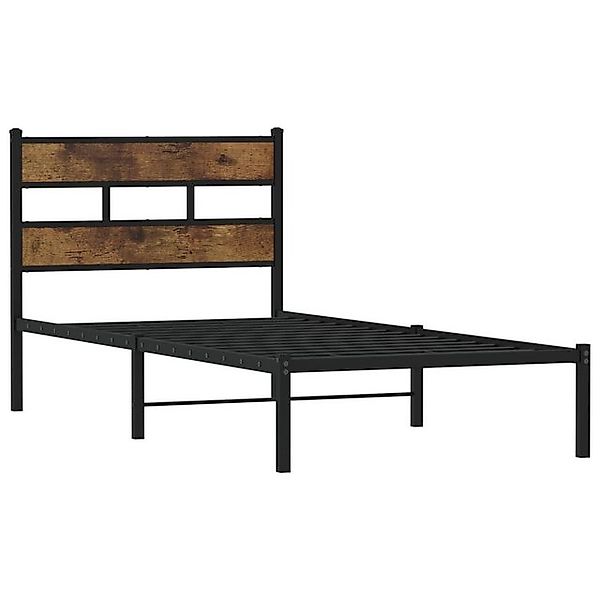 vidaXL Bett Metallbett ohne Matratze Räuchereiche 80x200 cm günstig online kaufen